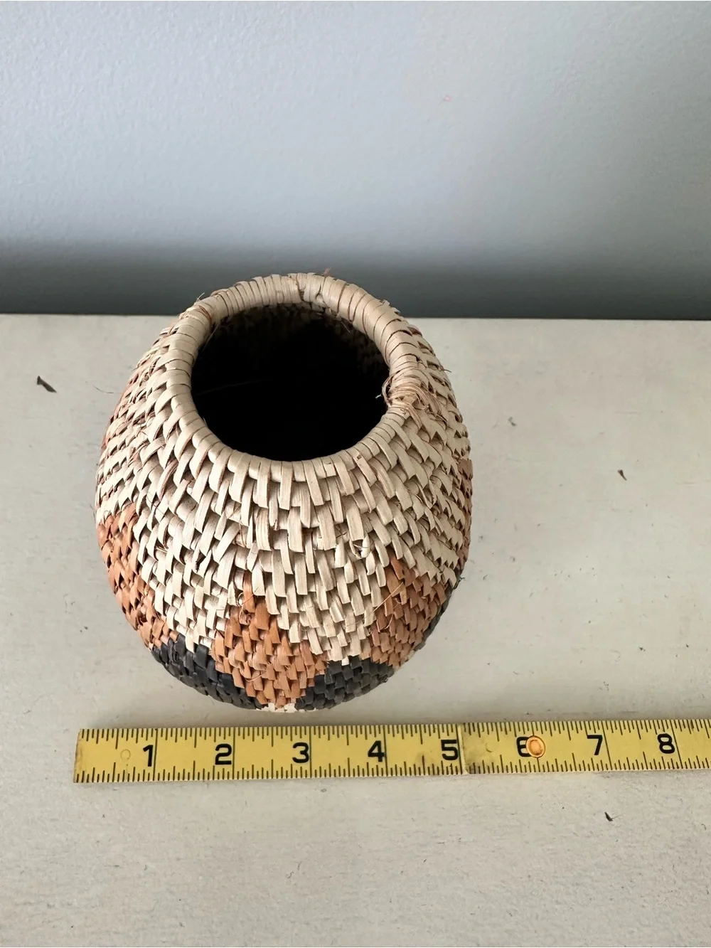 Small Africa African basket woven decor boho vase